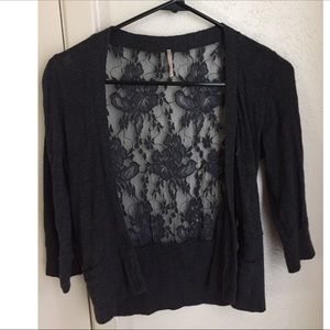 Grey lace cardigan